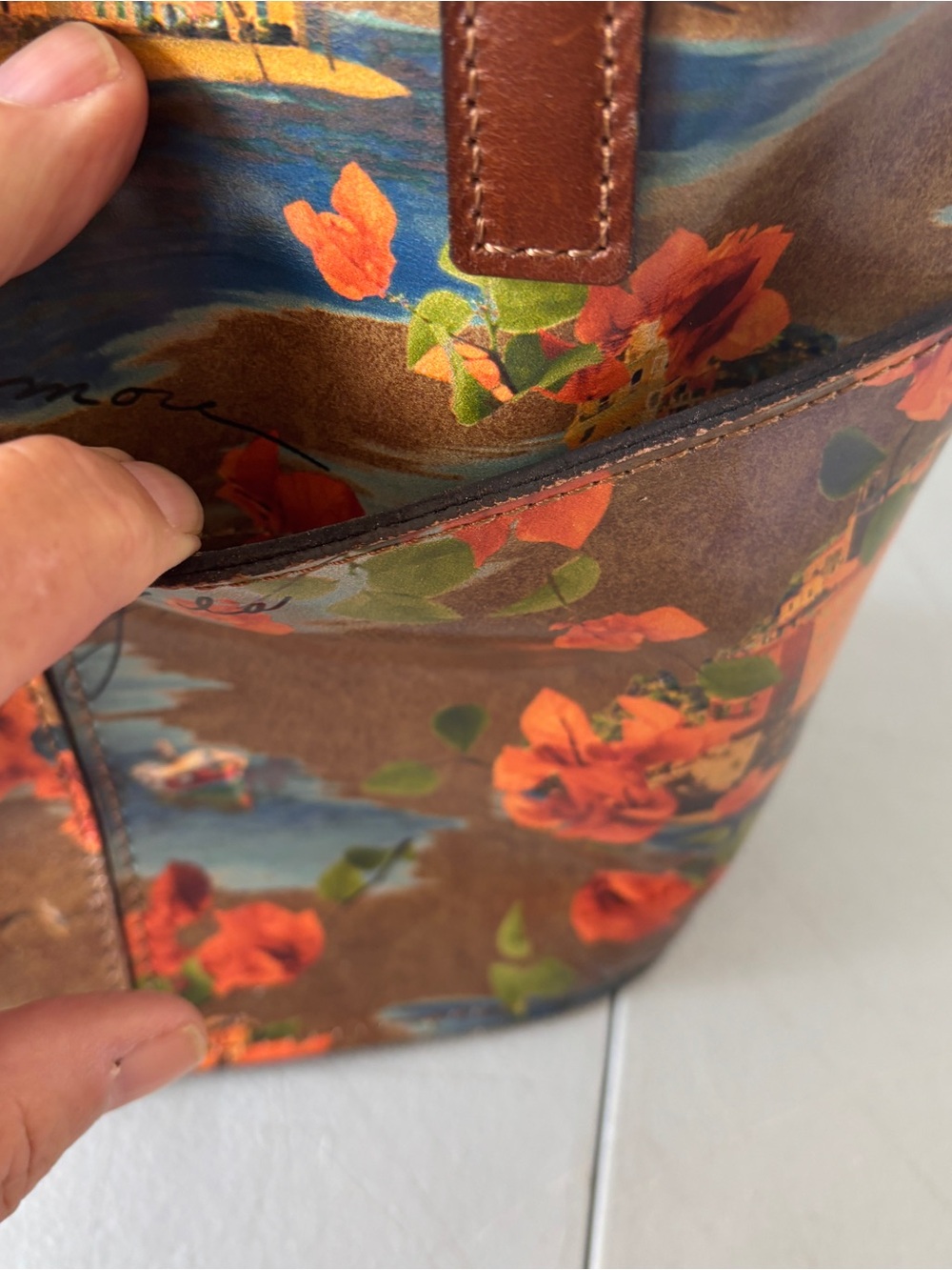 Patricia Nash Leather Italian Landscape Purse - Picture 5 of 13
